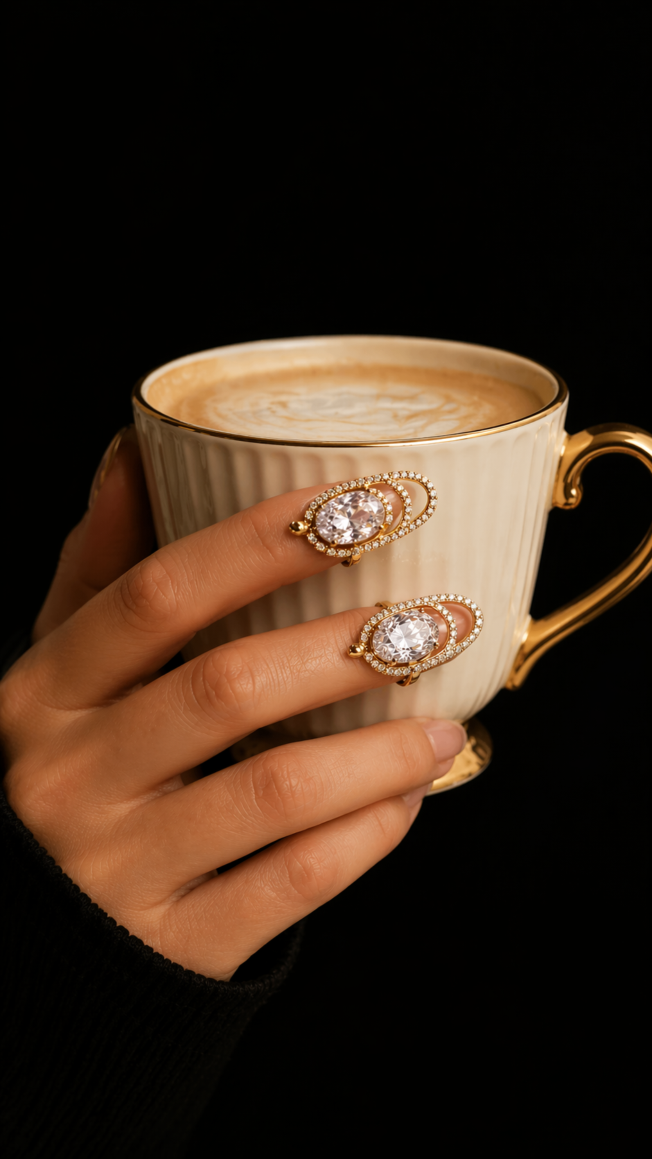 CZ Nail Cuffs - Set of 2