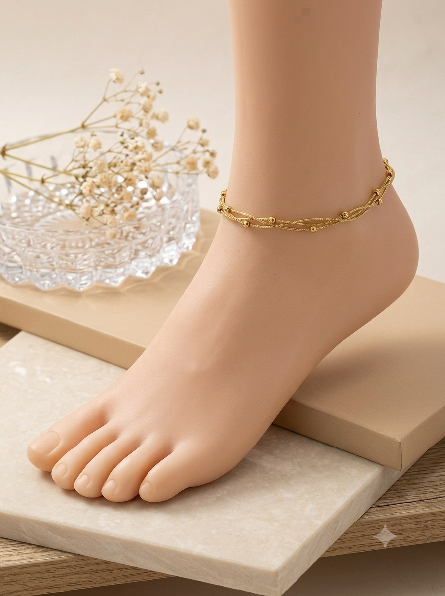 Elegant Double-Chain Anklet