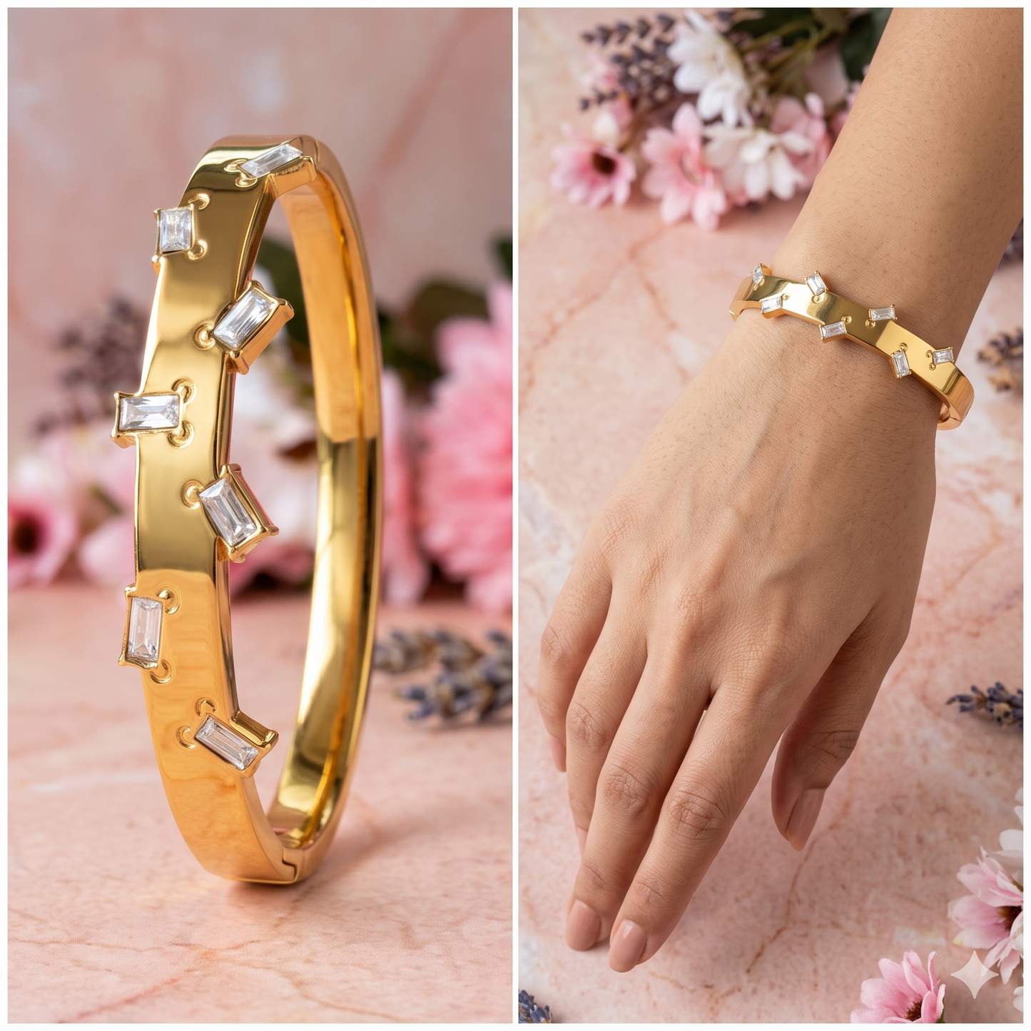 Scattered Crystal Kada - 2.2" size (Baby Size)