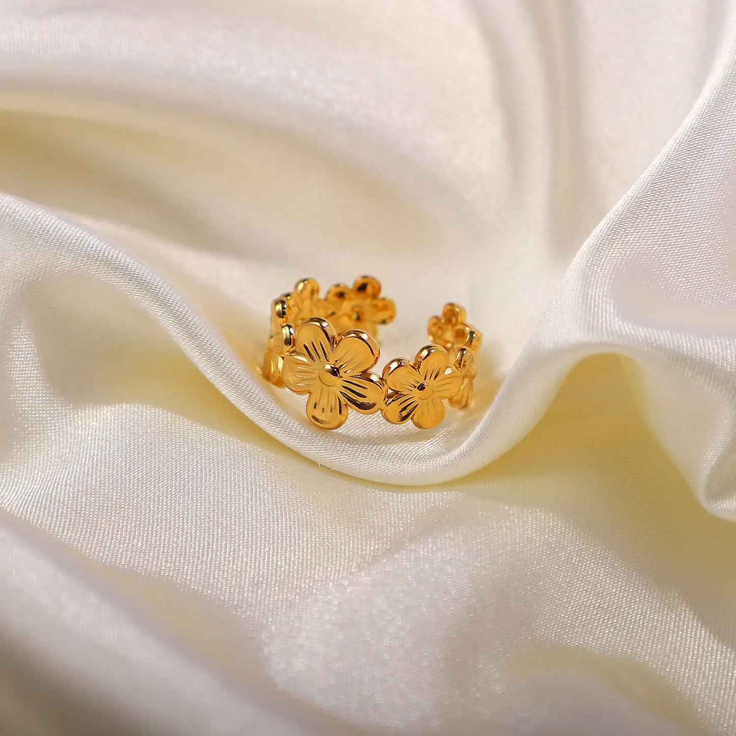 Flower Adjustable Open Rings