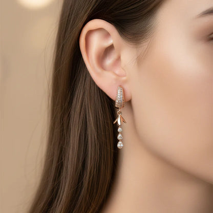 Rose Gold Teardrop Bali Earrings