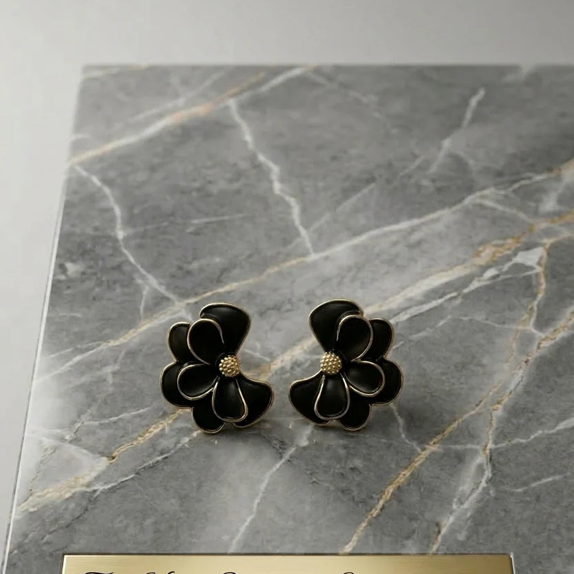 Pair of 3 - Clover, Star & Floral Design Korean Style Ear Stud
