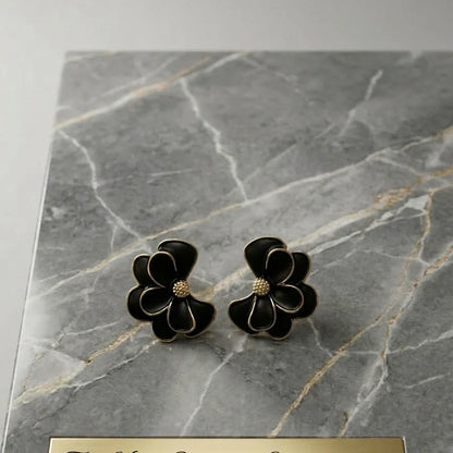 Pair of 3 - Clover, Star & Floral Design Korean Style Ear Stud