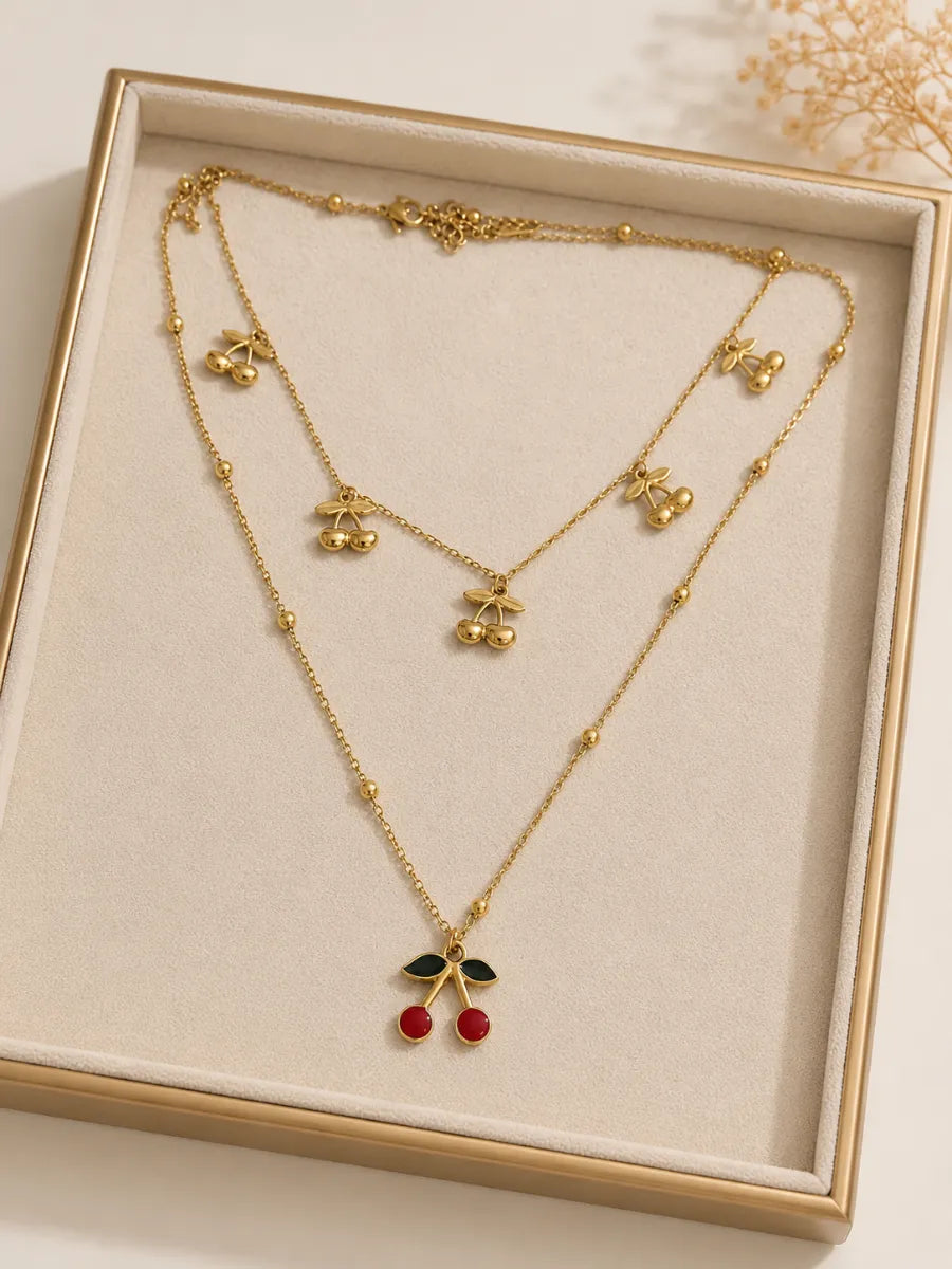 Cherry charm necklace