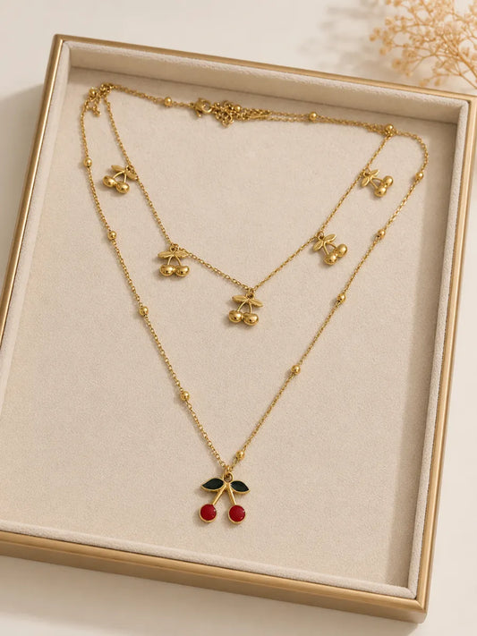 Cherry charm necklace
