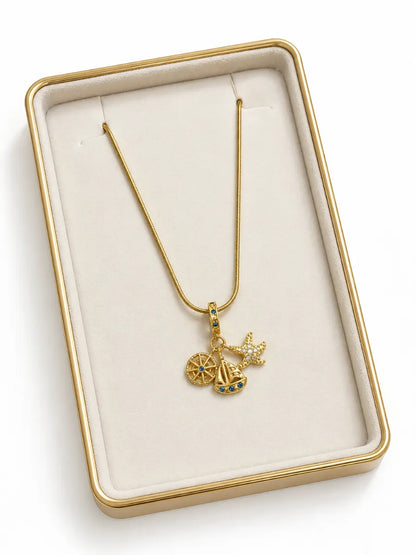 Seashore charm necklace