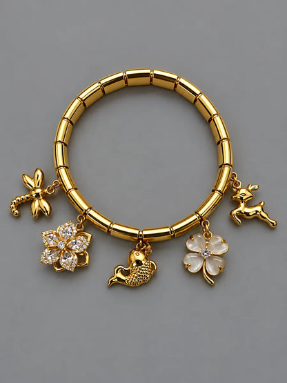 White clover Italian charm bracelet - Size 2.6"