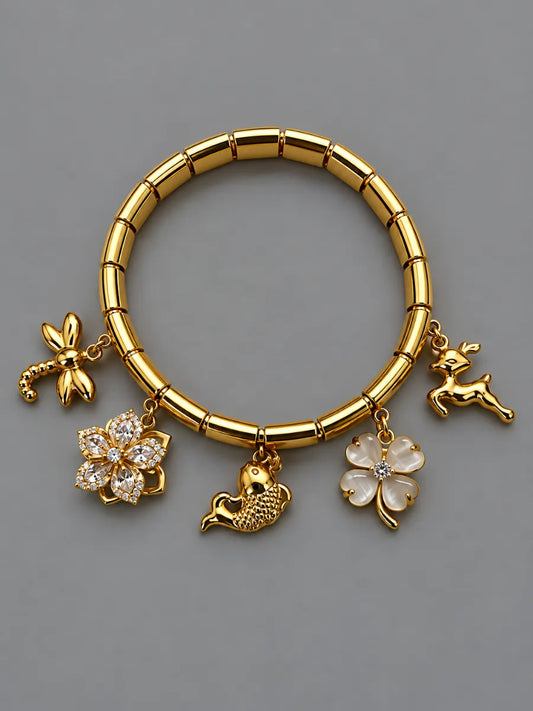 White clover Italian charm bracelet - Size 2.6"