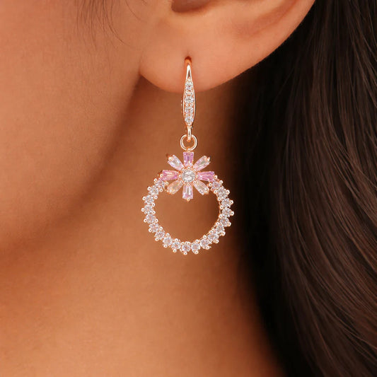 Blush Bloom Crystal Halo Earrings