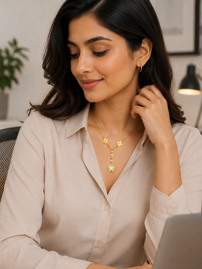 Clover Bloom Gold-Tone Layered Necklace