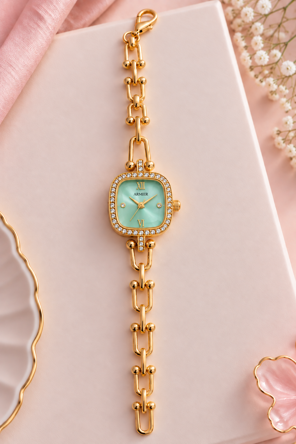 Elegant Square Crystal Watch for Women