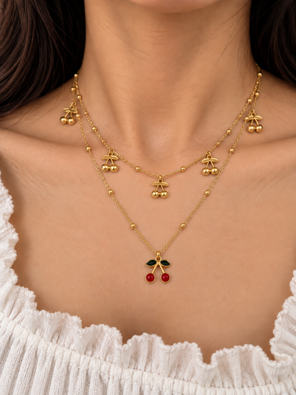 Cherry charm necklace