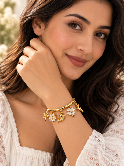 White clover Italian charm bracelet - Size 2.6"
