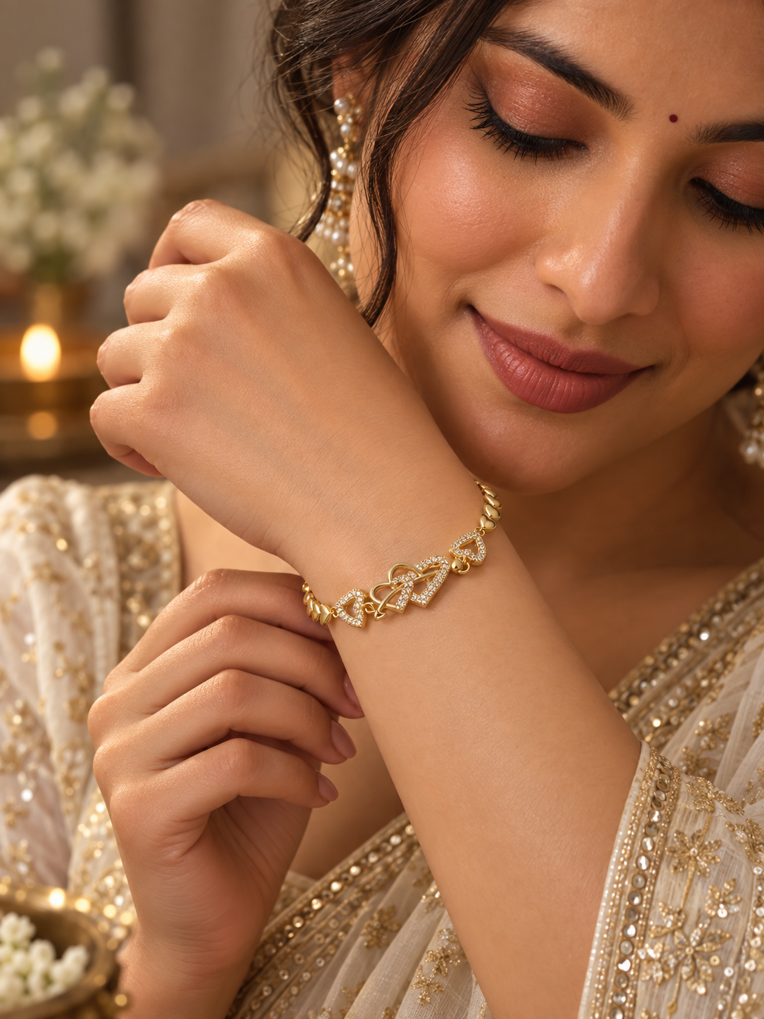 Aarohi Heart Sparkle Bracelet