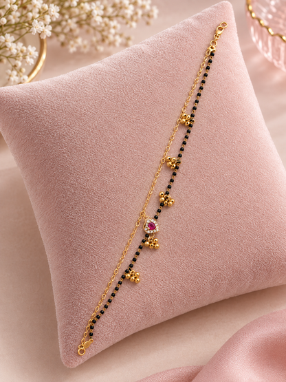 Mira Ruby Charm Bracelet  Description