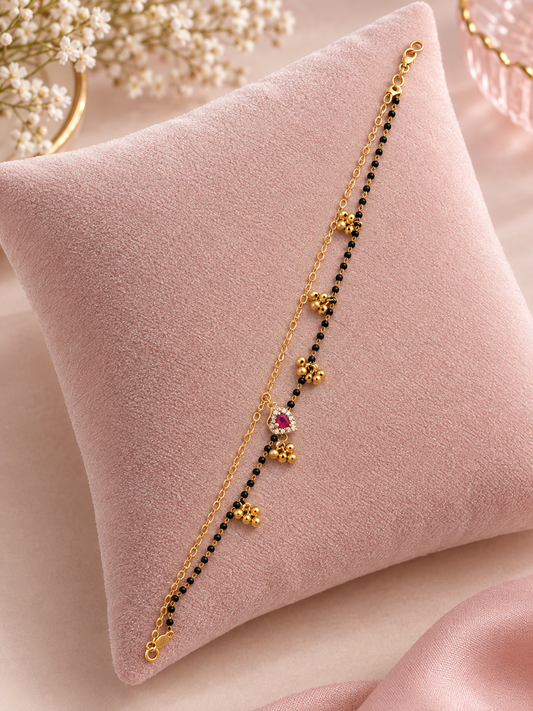 Mira Ruby Charm Bracelet  Description