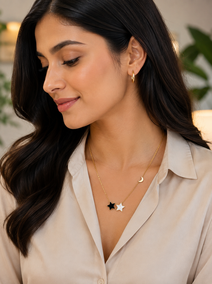Celestial Moon & Stars Necklace