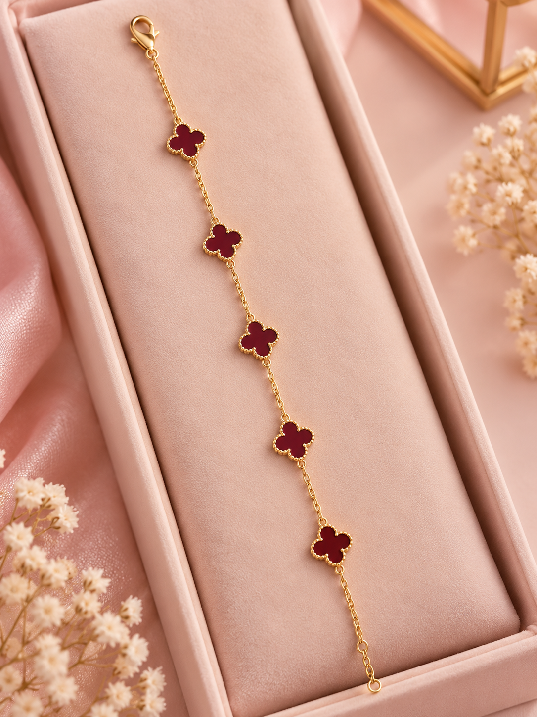 Burgundy Crystal Watch & Bracelet Combo