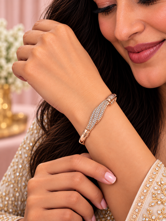 Rose Sparkle Kada - Size 2.5"
