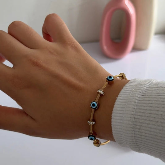Evil Eye Charm Bracelet – Anti Tarnish Stainless Steel