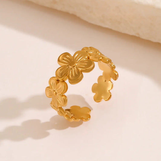Flower Adjustable Open Rings