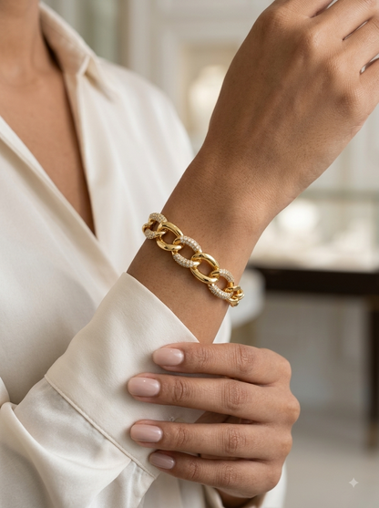 Crystal Link Statement Bracelet