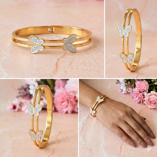 Crystal Butterfly Kada - 2.6" Size