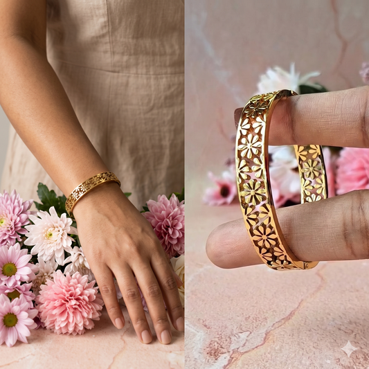 Floral Cutwork Kada - 2.2" Size