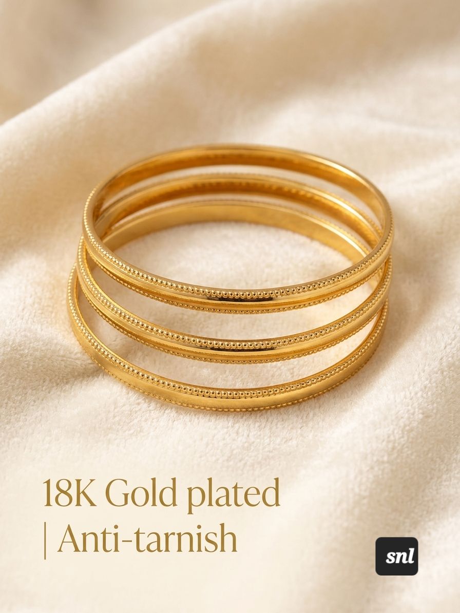 Triple Line Bangle Set | Size 2.6"