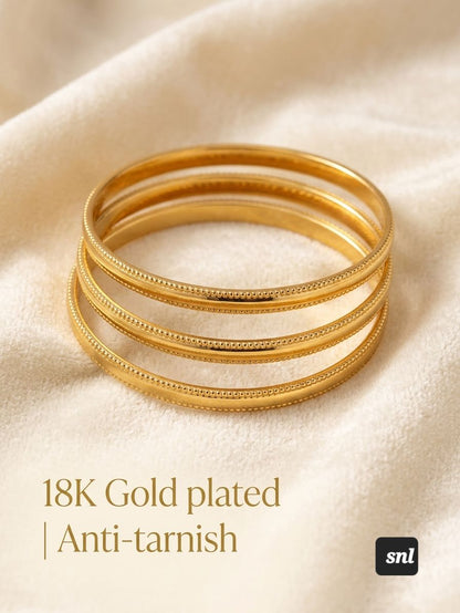 Triple Line Bangle Set | Size 2.6"