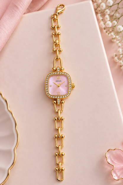 Elegant Square Crystal Watch for Women