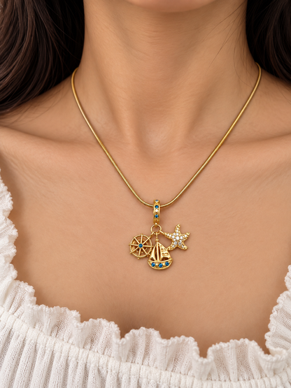 Seashore charm necklace