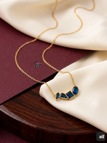 Crystal Bar Link Necklace