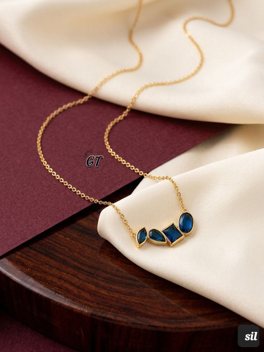Crystal Bar Link Necklace