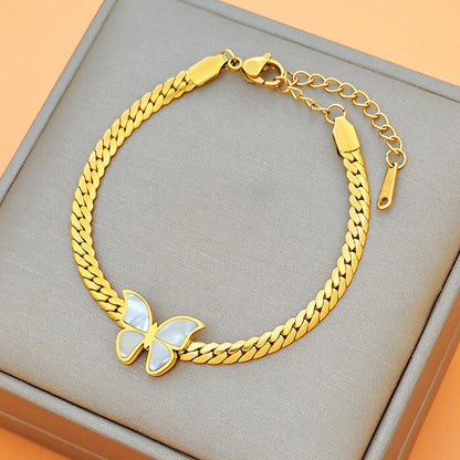 Butterfly Charm Gold Chain Bracelet
