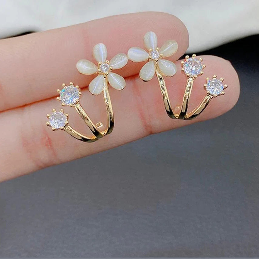 Crystal-studded bows and lustrous pearl drops - Pair of 3 (Combo Offer)