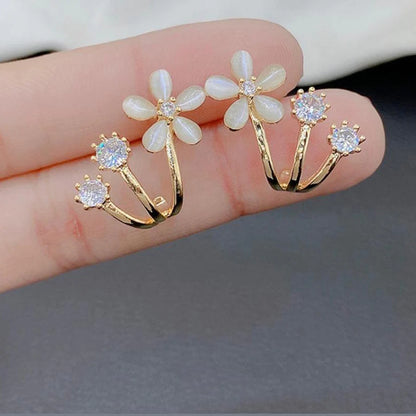 Crystal-studded bows and lustrous pearl drops - Pair of 3 (Combo Offer)