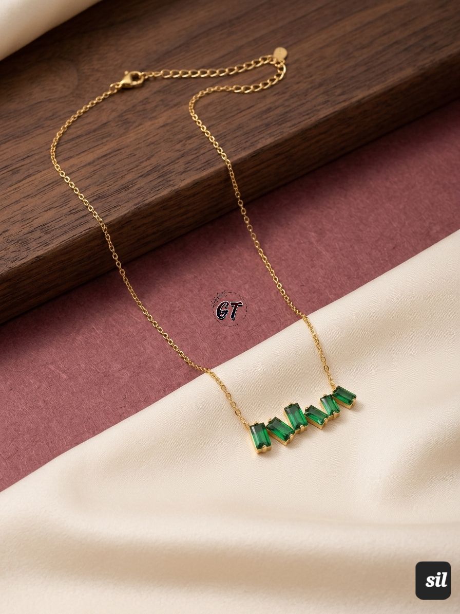 Crystal Bar Link Necklace