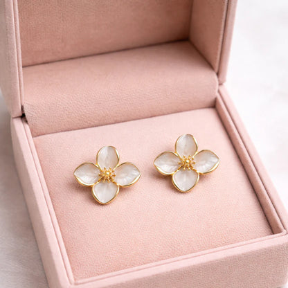 Pair of 3 - Clover, Star & Floral Design Korean Style Ear Stud