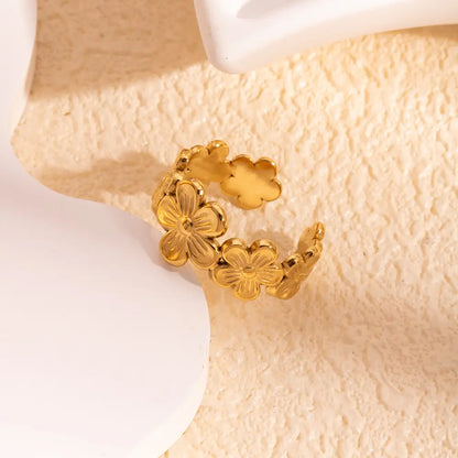 Flower Adjustable Open Rings