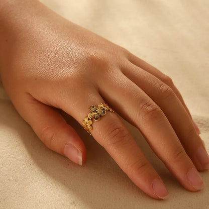 Flower Adjustable Open Rings